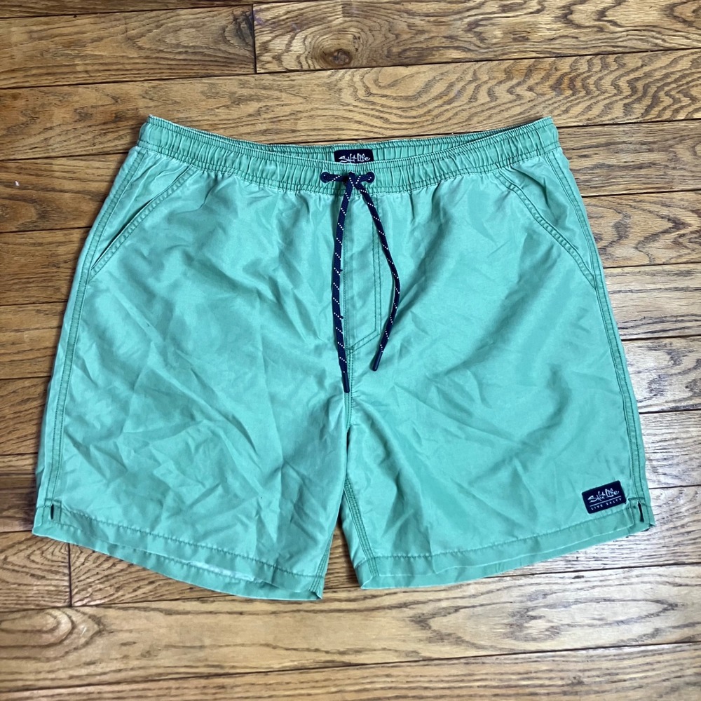 Salt Life Mens XXL Mint Green Live Salty Swim Trunks Board Shorts Elastic Waist